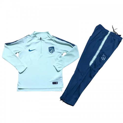 Kids Atletico Madrid 18/19 Training Sweat Top Tracksuit Blue With Pants